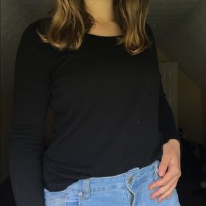 Simple, long-sleeve black shirt